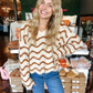 Wavy Stripes V-Neck Sweater