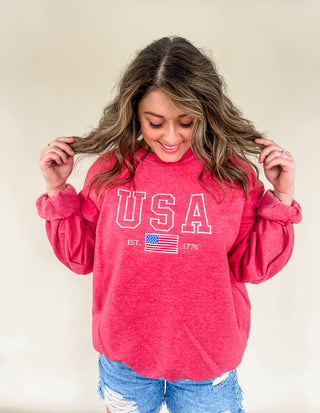 USA Embroidered Crewneck