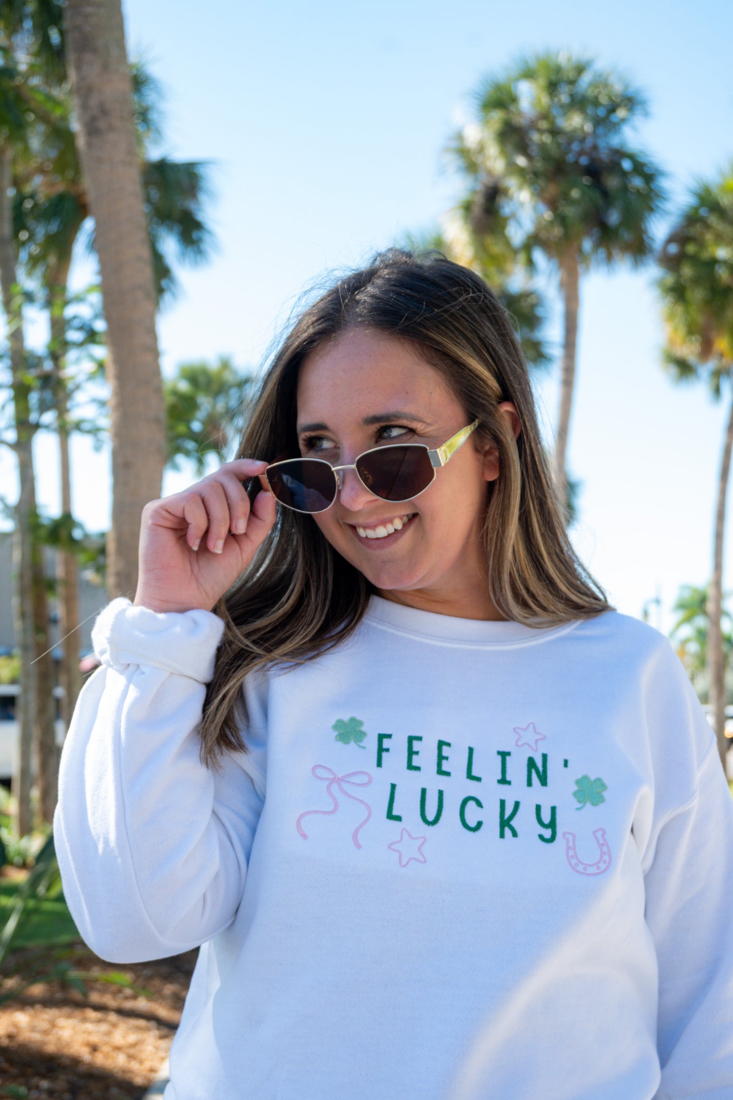Feeling Lucky Embroidered Sweatshirt