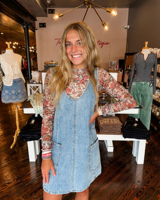 Garden Floral Turtleneck Layer Top
