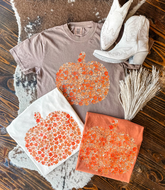 Pumpkin Floral Tee