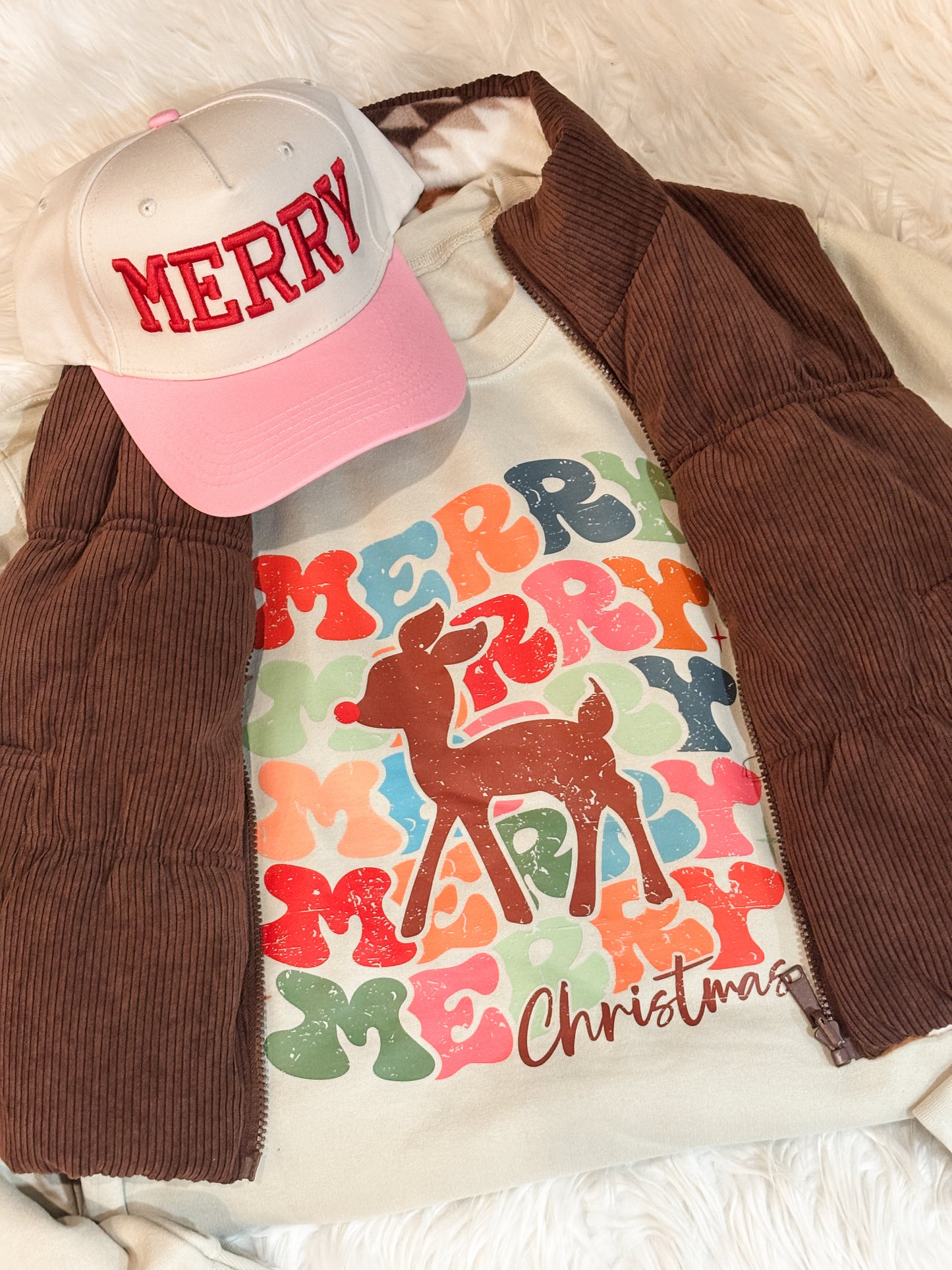 Reindeer Merry Graphic Tee/Crew