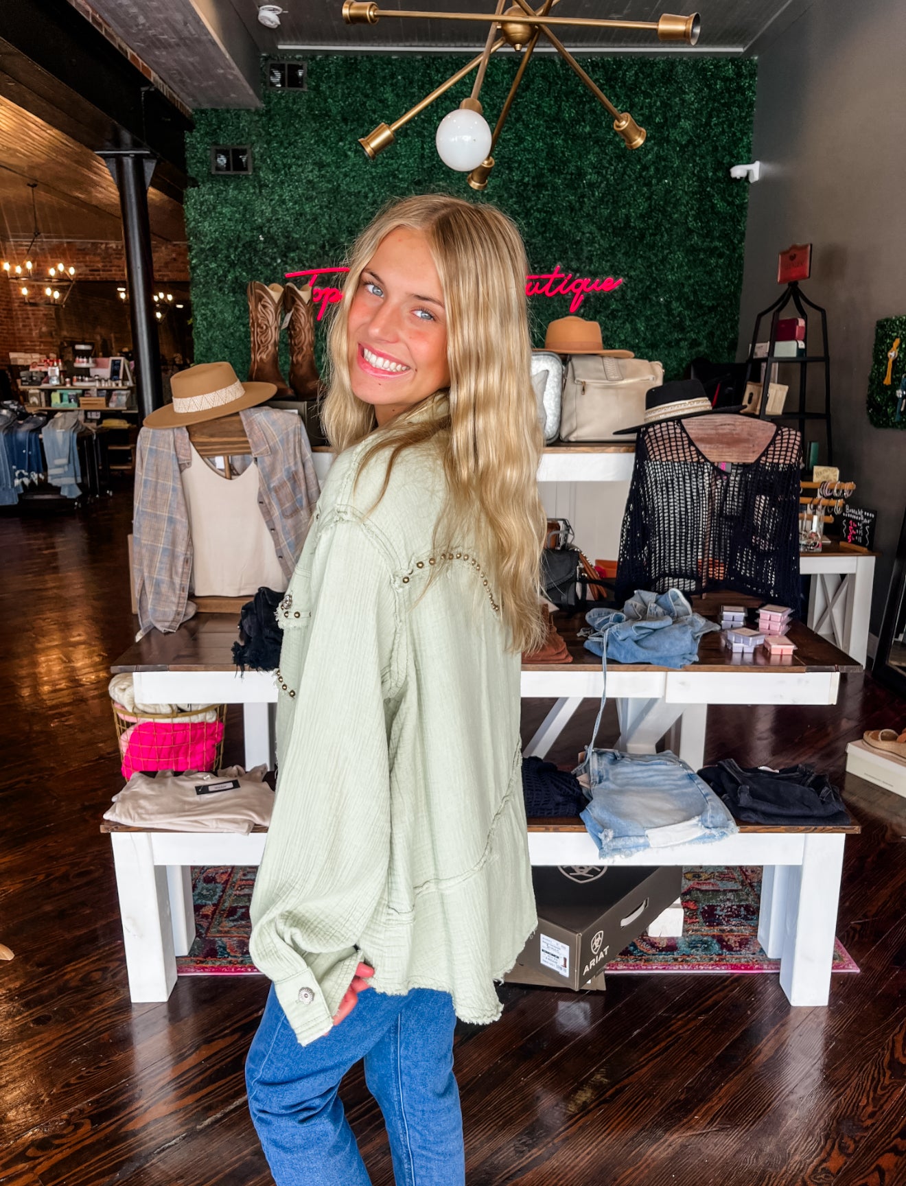 Wild Pistachio Button Down