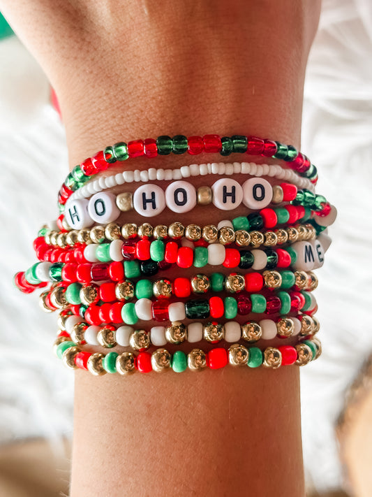 Ho Ho Ho Beaded Bracelet