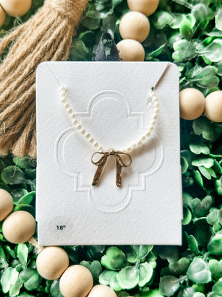 Pearly Bow Necklace
