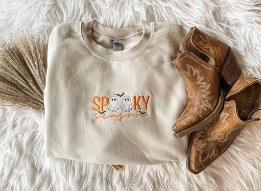 Spooky Ghost Embroidered Sweatshirt