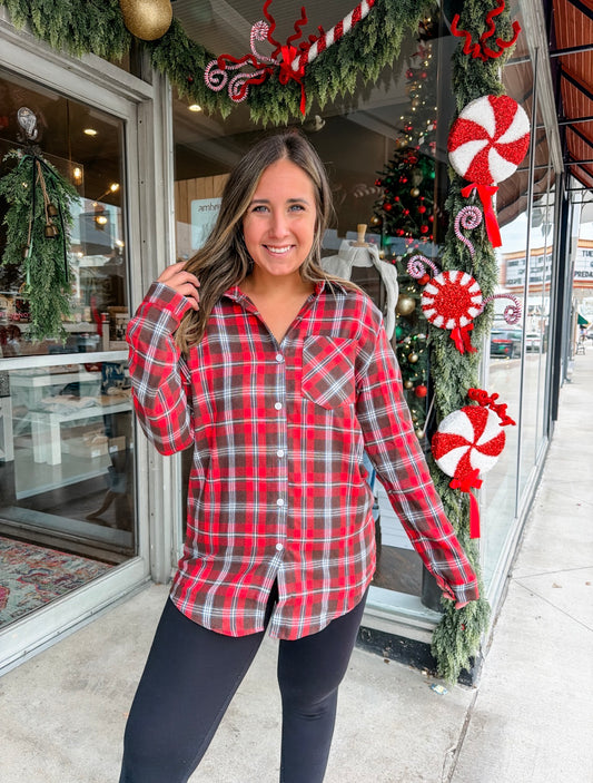 Scarlet Ridge Flannel Top