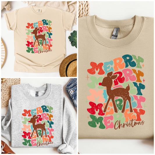 Reindeer Merry Graphic Tee/Crew