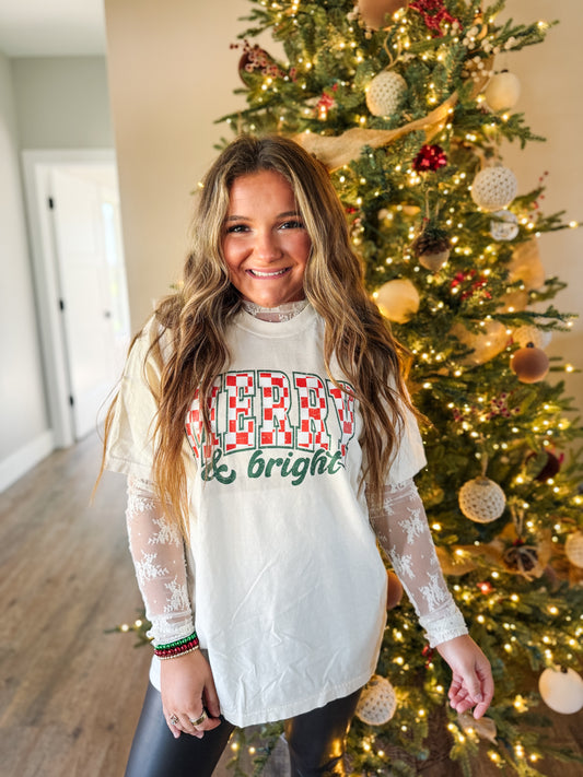 Merry & Bright Graphic Tee/Crew