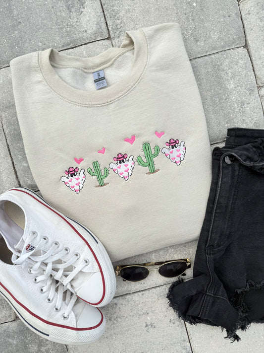 Galentines Ghost Embroidered Sweatshirt