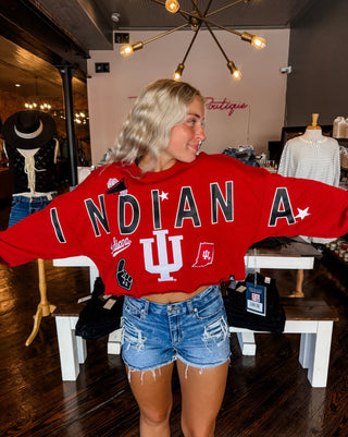 Indiana Patched Up Cropped Long Sleeve
