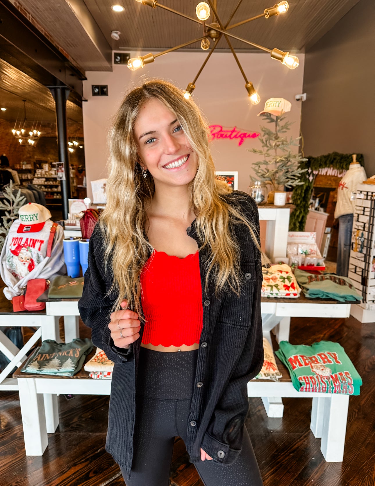 Scalloped Ribbed Braumie Top