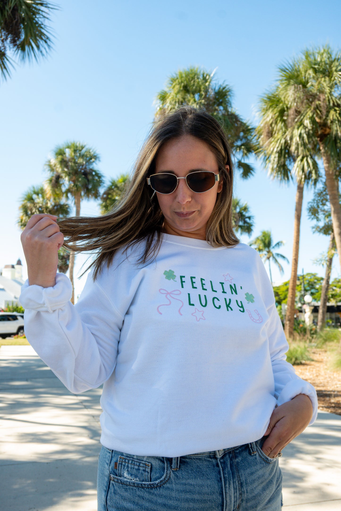 Feeling Lucky Embroidered Sweatshirt