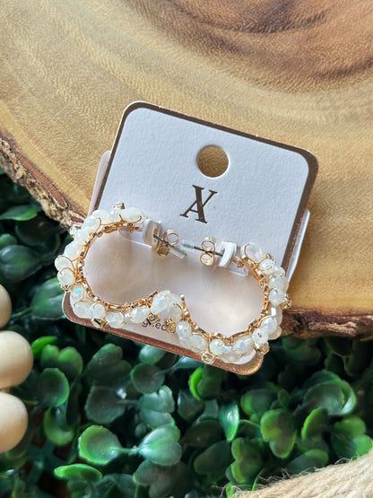 Chunky Flower Hoop Earrings