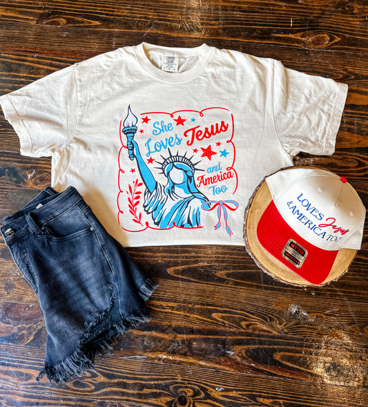 Loves Jesus & America Too Tee