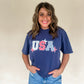 USA Patchwork Embroidered Tee