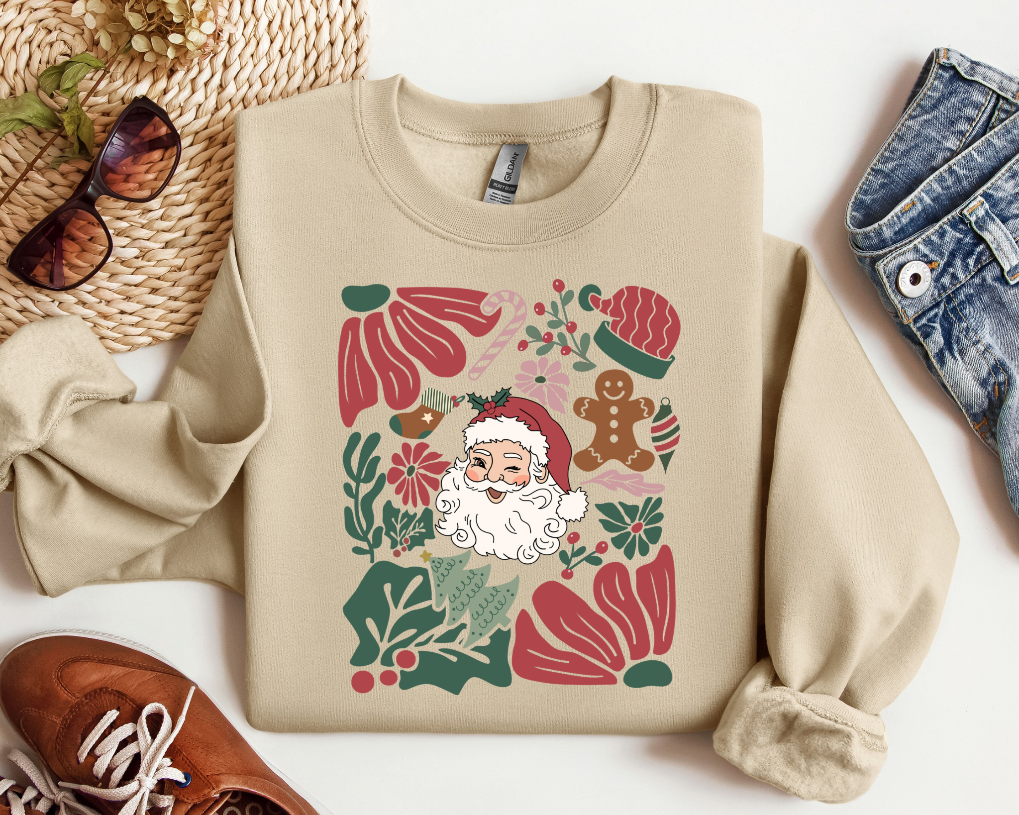 Boho Santa Graphic Tee/Crew