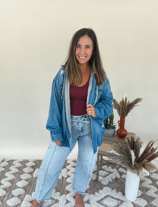 Hooded Denim Jacket