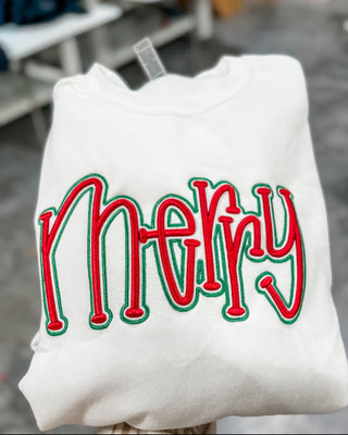 Merry Embroidered 3D Sweatshirt