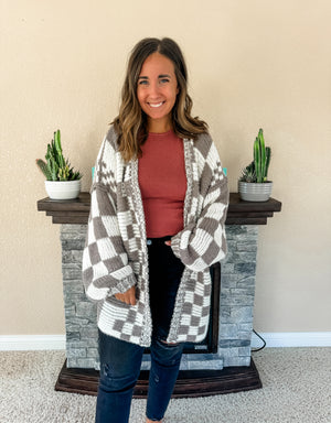 Callie Checkered Cardigan