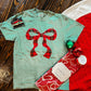 Christmas Plaid Bow Short Sleeve