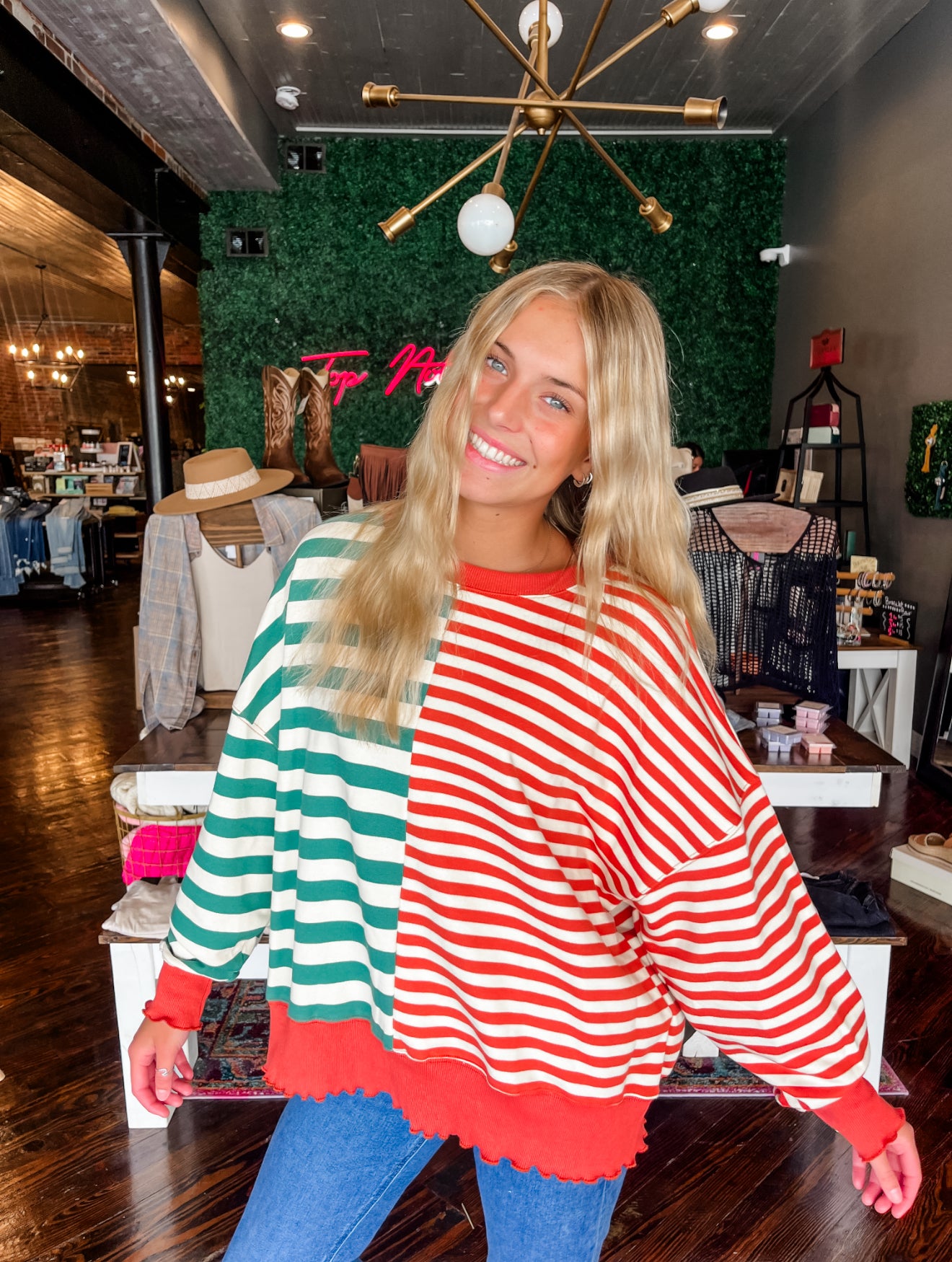 Maple Striped Crewneck