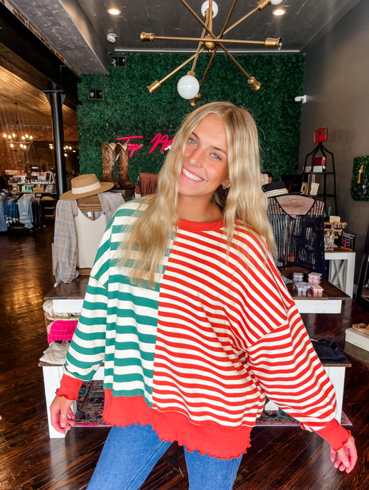 Maple Striped Crewneck