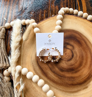 Champagne Pearl Hoops
