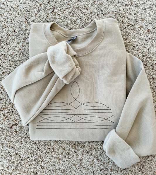 Boot Stitched Embroidered Sweatshirt