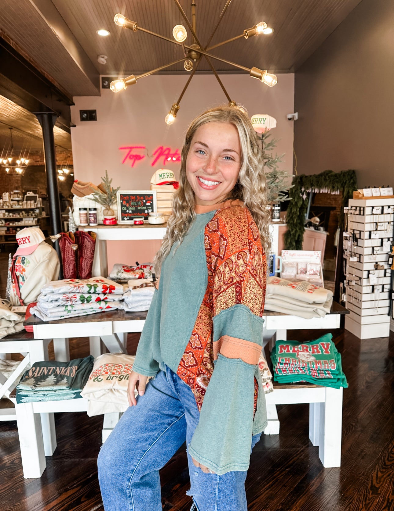 Teal Wander Thread Long Sleeve