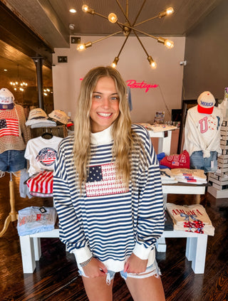 Stars, Stripes & Daisies Mock Neck