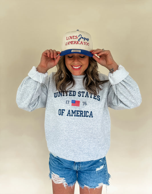 Loves Jesus & America Too Embroidered Hat