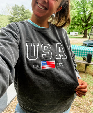 USA Embroidered Sweatshirt