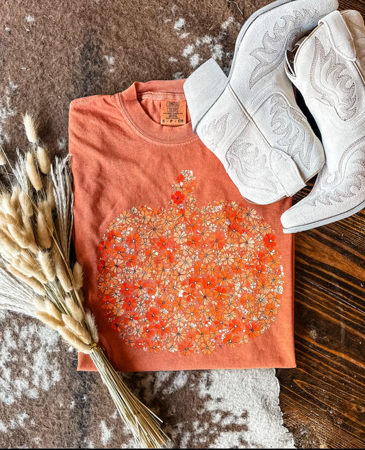 Pumpkin Floral Tee