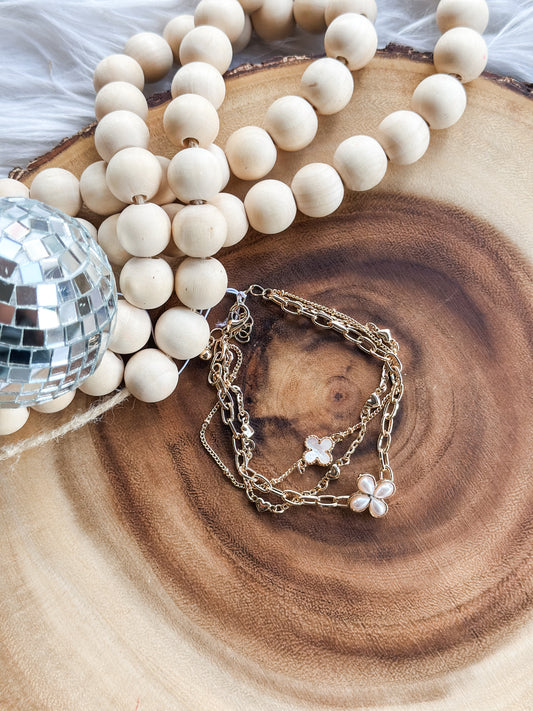 Pearl & Petal Charm Bracelet
