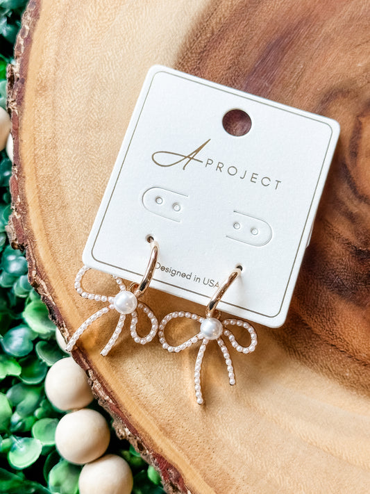 Pearled Bow Earrings