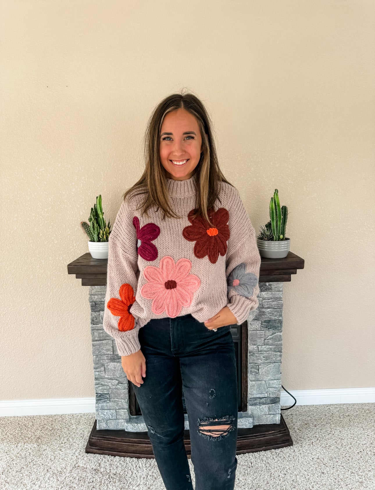 Knit Flower Sweater