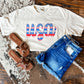 Cursive USA Embroidered Tee