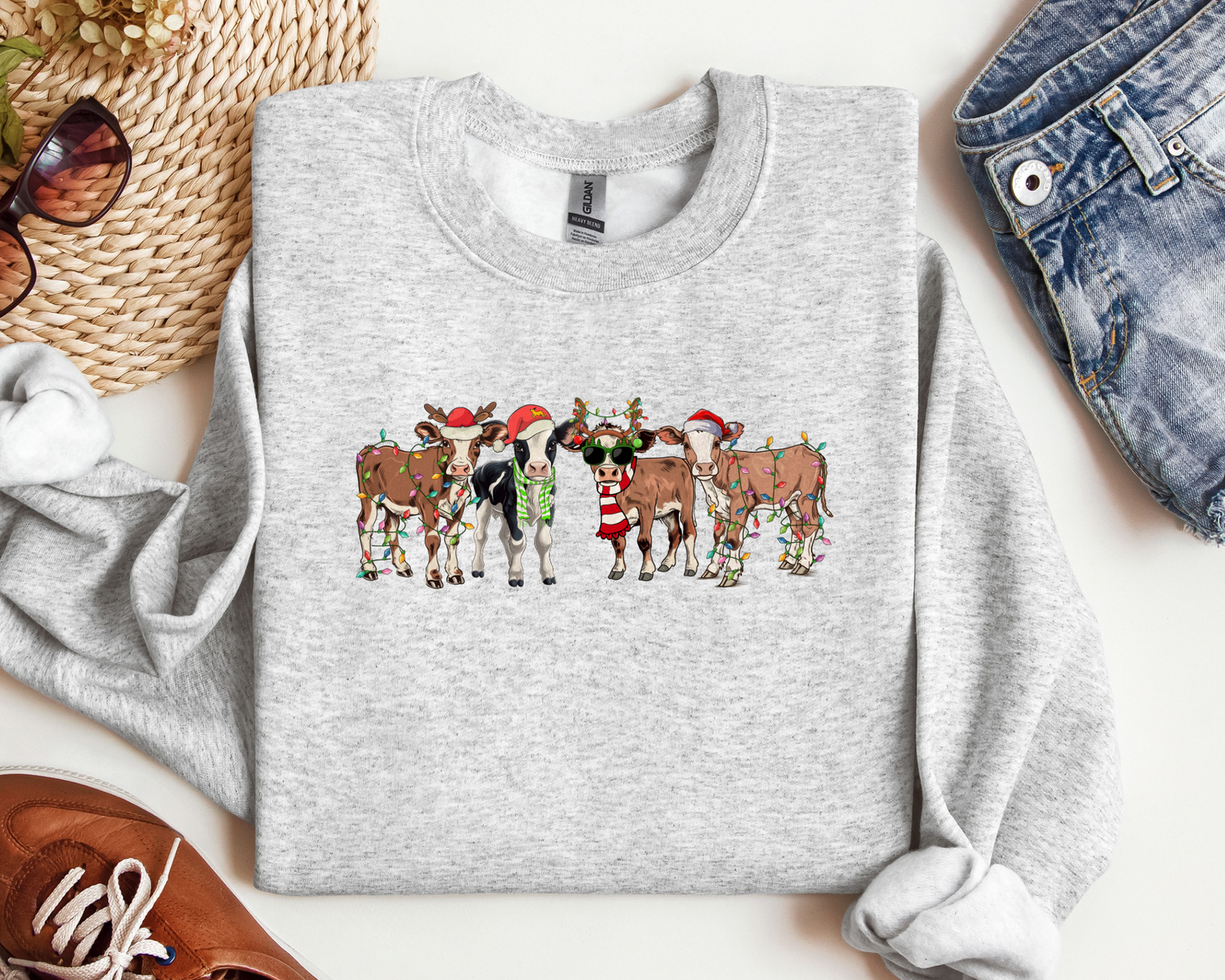 Christmas Cows Graphic Tee/Crew