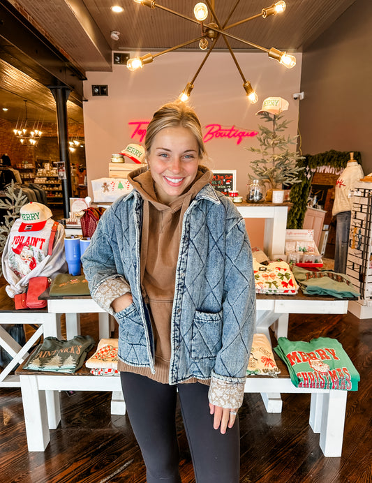 Quilted Classic Denim Jacket