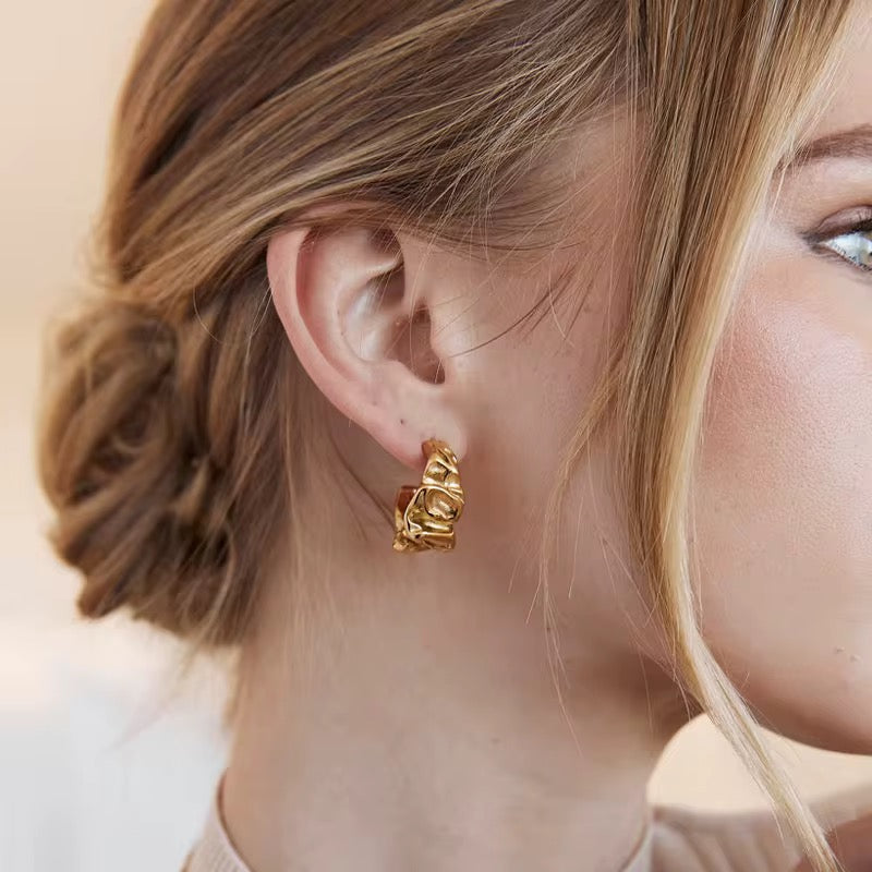 Chunky Gold Plated Hoops