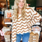 Wavy Stripes V-Neck Sweater