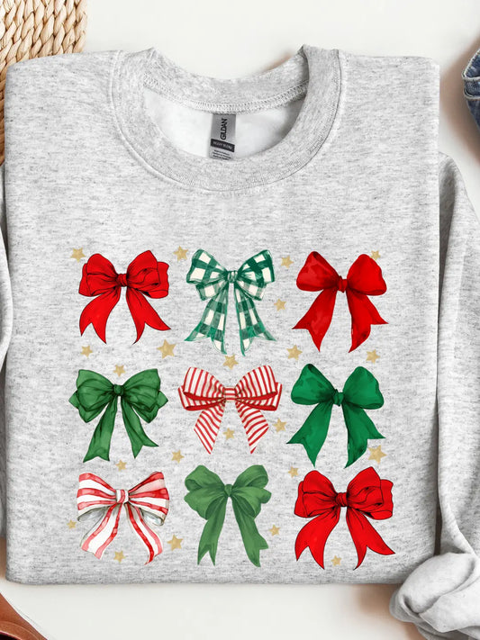 Christmas Bow Coquette Graphic Tee/Crew