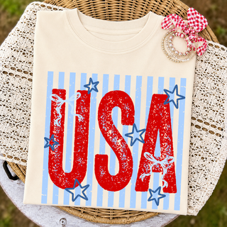 Vintage USA Stripe Graphic Tee