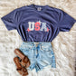 USA Patchwork Embroidered Tee