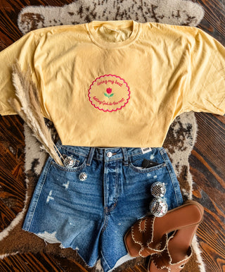 Doing My Best & Letting God Embroidered Tee