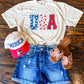 Floral Retro Usa Tee