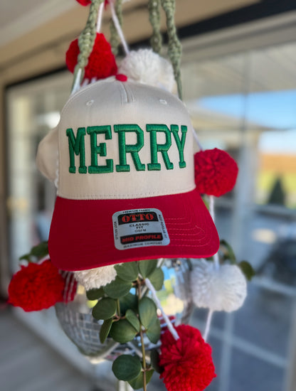 Merry Embroidered Trucker Hat