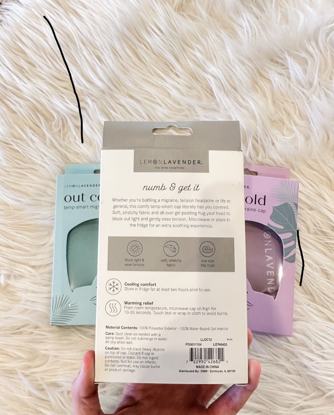 Lemon Lavender Out Cold Migraine Cap