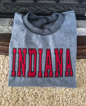 Inverted Indiana Embroidered Crewneck